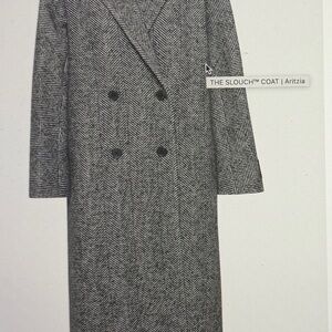 Aritzia Babaton Gray Herringbone Trench Coat